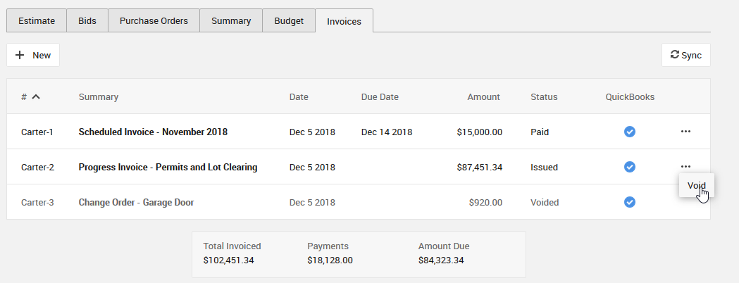 How do I void an invoice? | CoConstruct